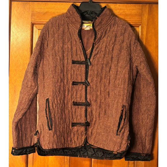 Tribe Handwoven Cotton Jacket & Vest Set Boho Nepal Artisan Size M/L - Picture 1 of 13
